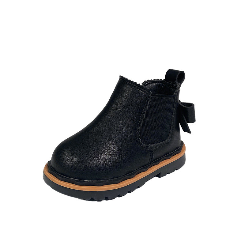 Girls Bowknot Smoke Tube Martin Boots