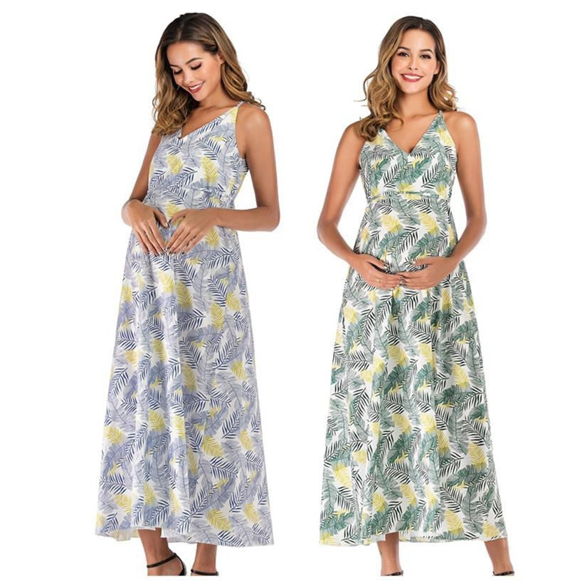 Summer Maternity Wear Maternity Printed Long Skirt