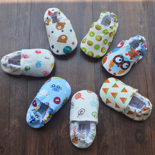 Foreign Trade Soft Bottom, Pure Cotton Cartoon Can Not Drop Baby Shoes, 0-1 Year Old Indoor Toddler Shoes, Spring And Autumn Men And Women Bao Baoxie